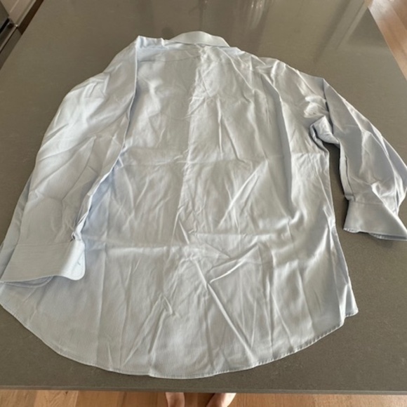 Men's Nordstrom Smartcare Size 18/35 Light Blue on Blue Stripe Dress Shirt - Picture 6 of 6